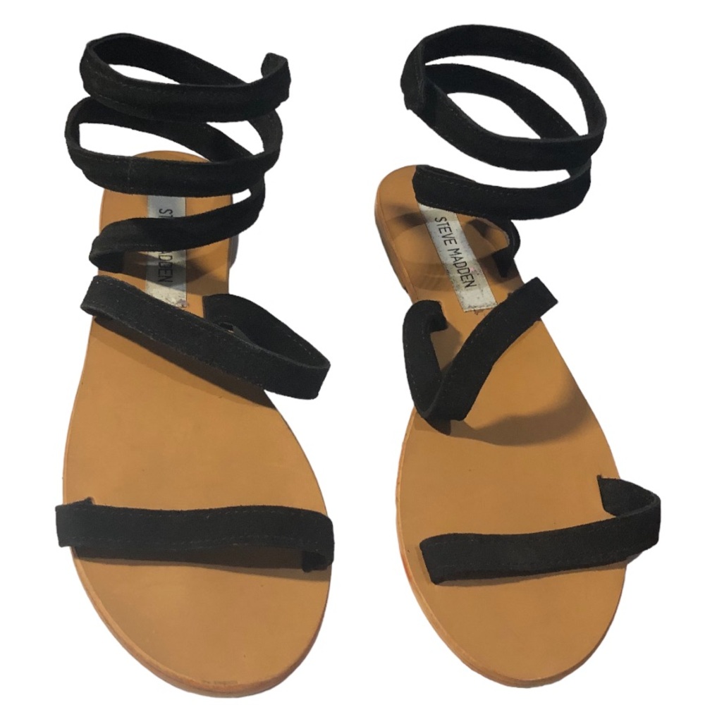 Steve Madden Gabrielle Grecian Ankle Wrap Suade Sandal